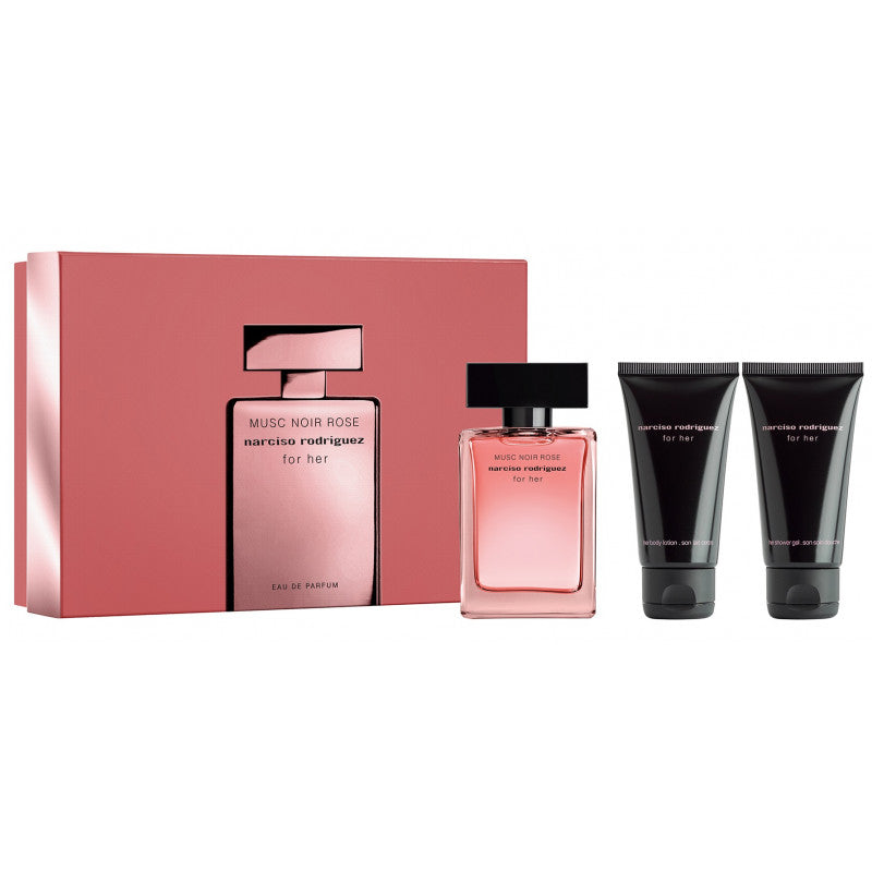 Musc Noir Rose set - edp 50ml + shower gel 50ml + body lotion 50ml