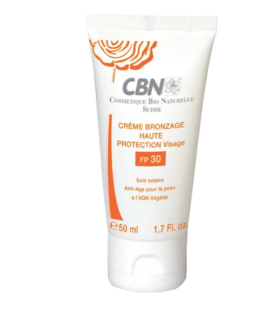 Crème bronzage haute protection visage SPF 30
