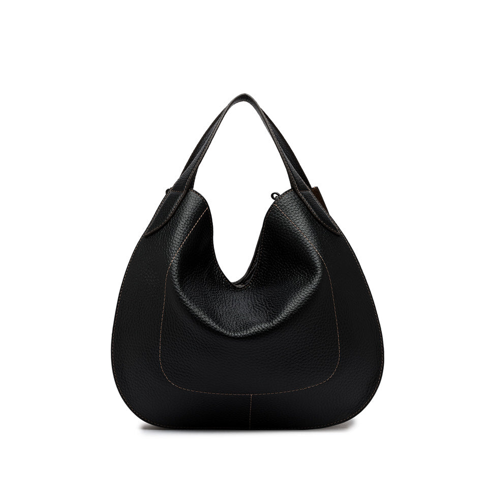 Borsa a spalla Lucrezia nero-cognac
